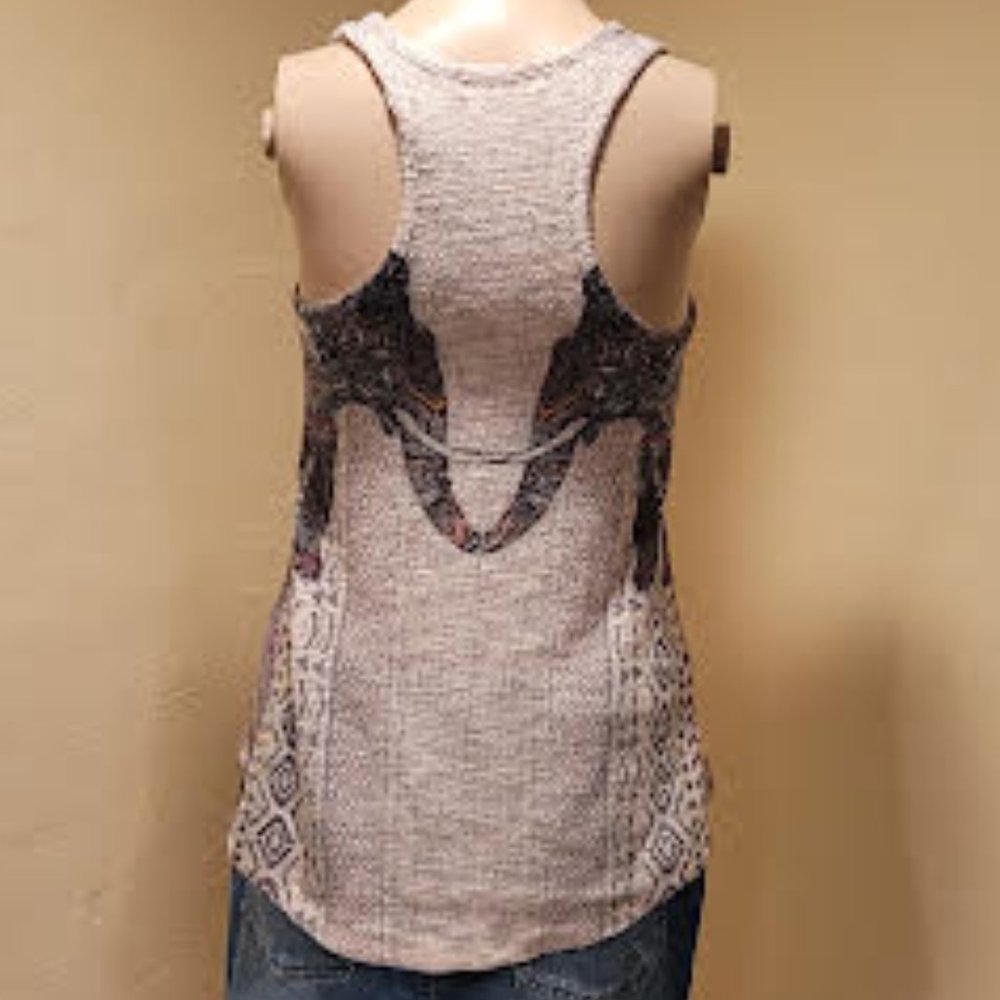 Ginger G knit high low racerback boho elephant tank top - Size Small